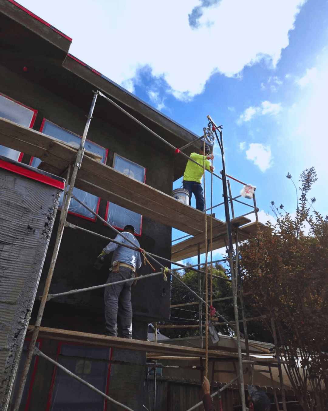 Multi-Level Home Stucco Install