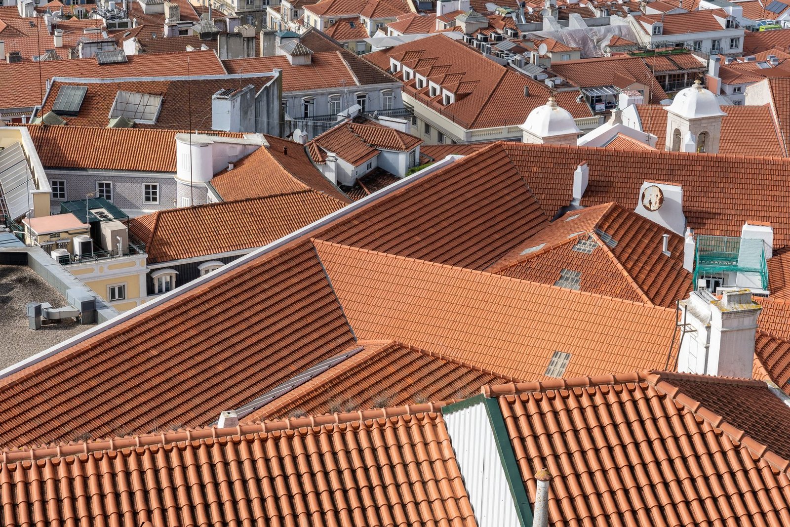 Aerial View of Red Tile Rooftops
